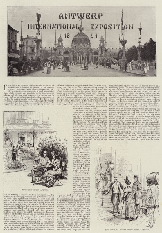 Mezinárodní výstava v Antverpách 1894 od Melton Prior