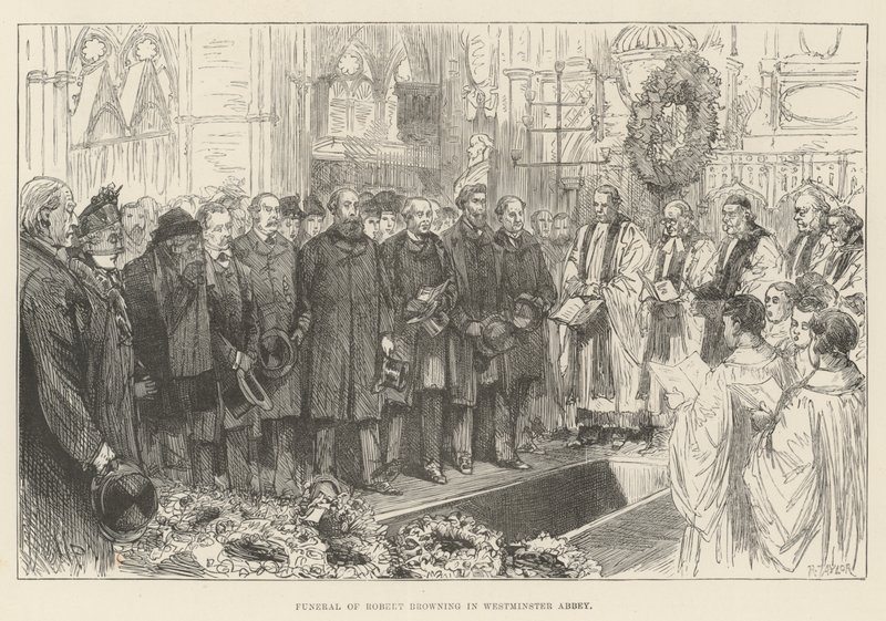 Pohřeb Roberta Browninga ve Westminsterském opatství od Melton Prior