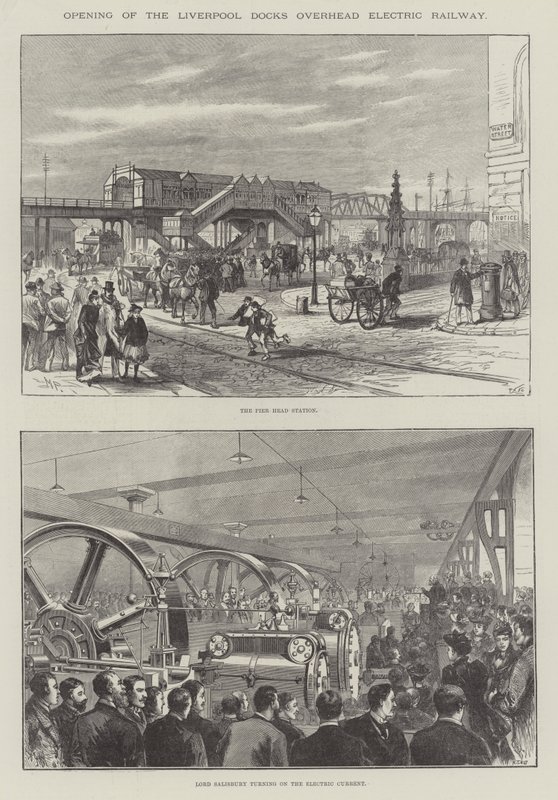 Otevření nadzemní elektrické železnice Liverpool Docks od Melton Prior