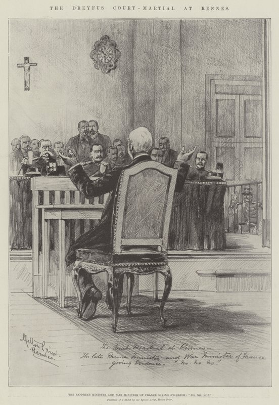 Dreyfusův válečný soud v Rennes od Melton Prior