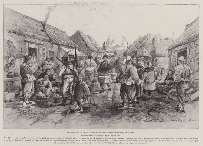Němci v Číně, Scéna na hlavní ulici, Tsingtau, Kiao-Chau od Melton Prior