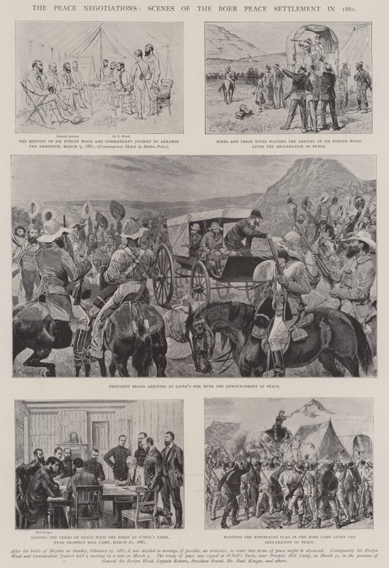 Mírová jednání, scény z búrského mírového urovnání v roce 1881 od Melton Prior