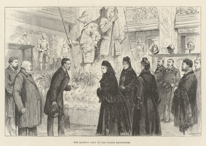 Návštěva královny na výstavě Tudorovců od Melton Prior