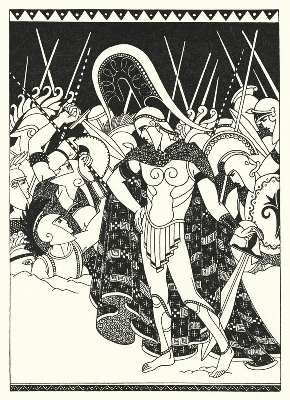 Začali na sebe udeřit svými meči (barva litho) od Merlyn Mann