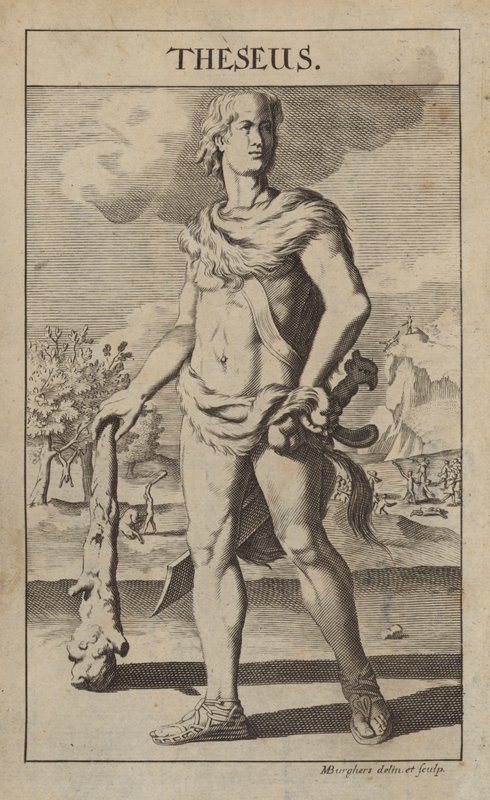 Theseus, mýtický řecký hrdina a zakladatel-král Athén od Michael Burghers