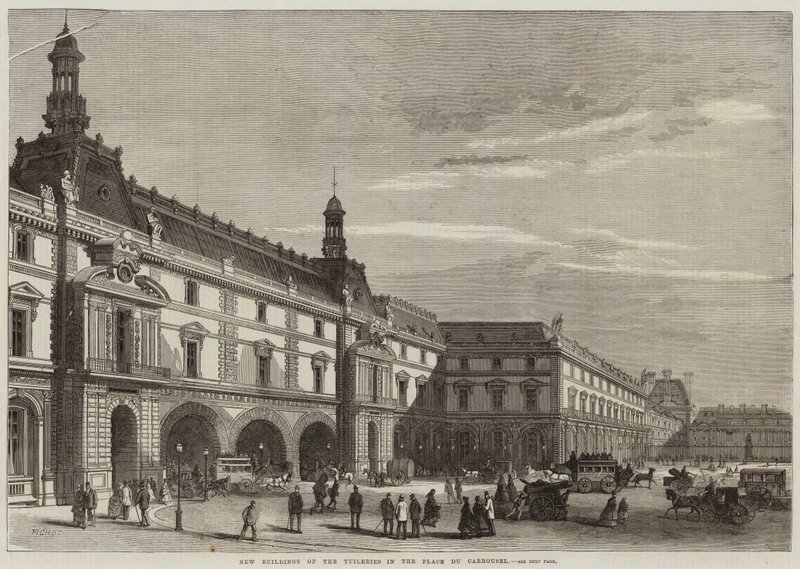 Nové budovy Tuileries na náměstí Place du Carrousel od Charles Fichot