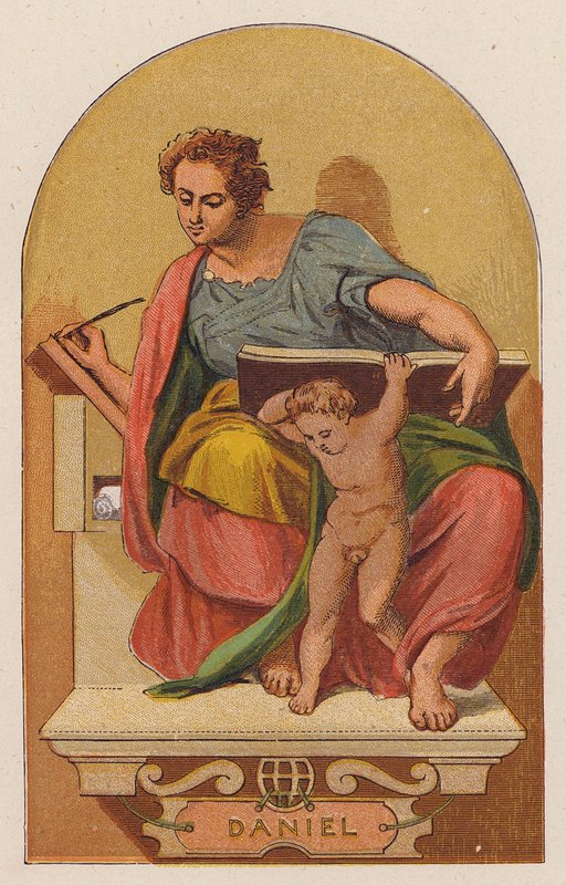 Daniel (barevná litografie) od Michelangelo (after) Buonarroti
