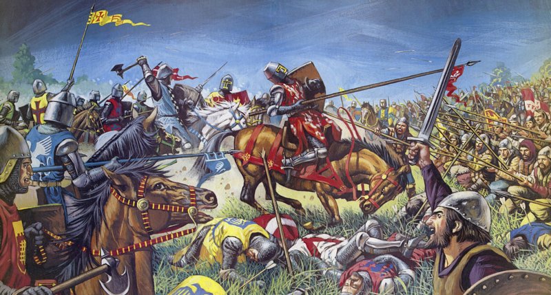 Bitva u Bannockburnu (barevná litografie) od Mike (20th century) White
