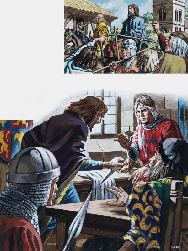 Nenávist anglického krále Richarda II (kvaš na papíře) od Mike (20th century) White