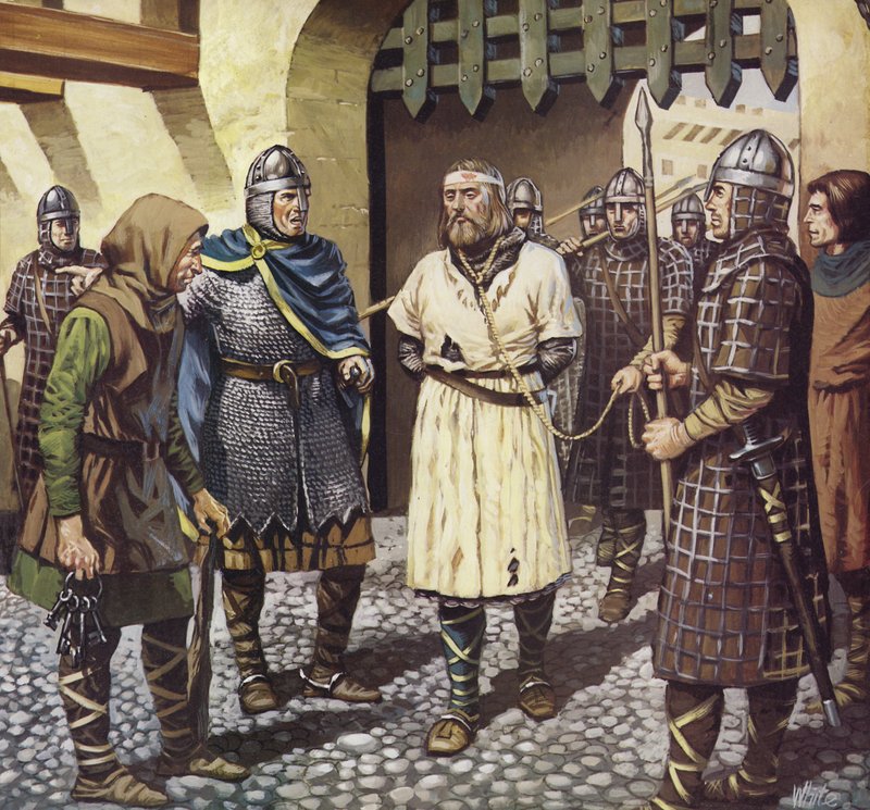 Zajetí krále Štěpána (barevná litografie) od Mike (20th century) White
