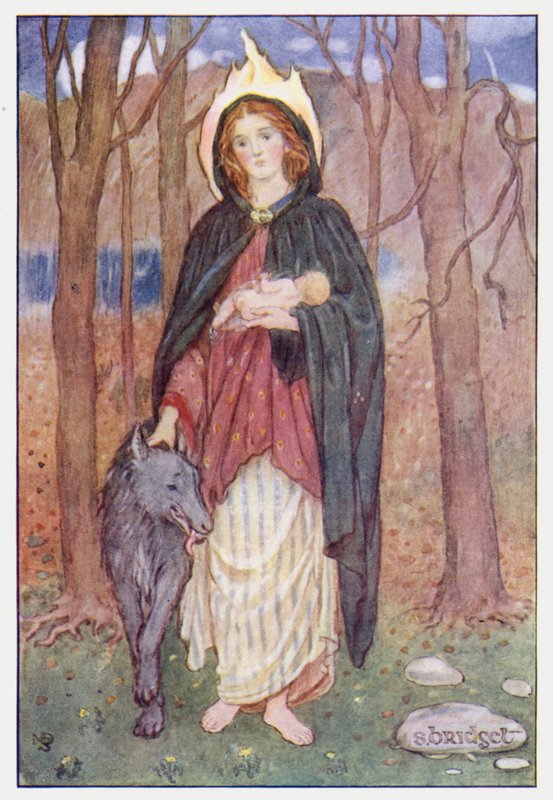 Saint Bridget (barevné lito) od Minnie Didbin Spooner