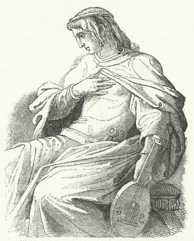 Wolfram von Eschenbach, německý rytíř a básník (rytina) od Moritz Ludwig von Schwind