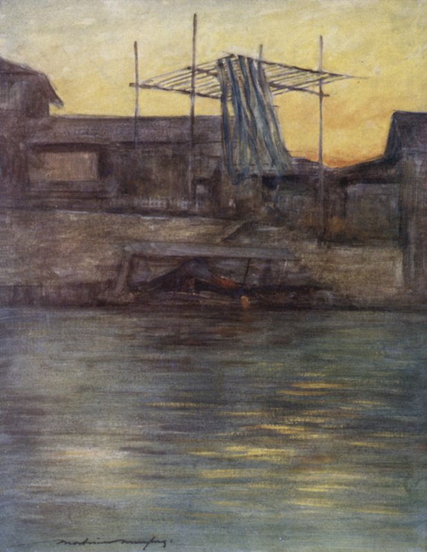Zadní kanál, Ósaka od Mortimer Ludington Menpes