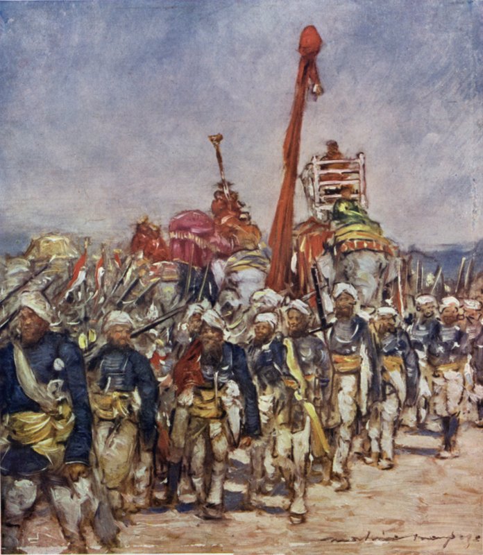 Typická skupina v průvodu vězňů od Mortimer Ludington Menpes