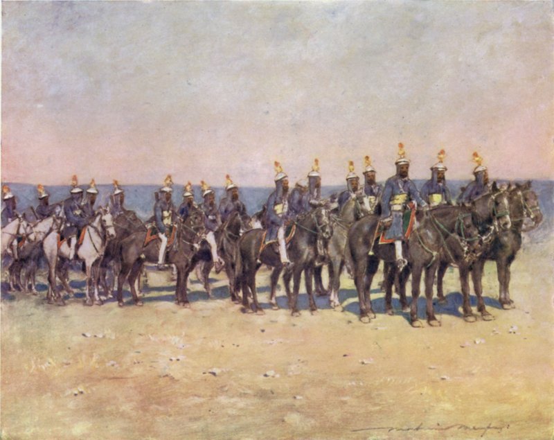 Obrnění jezdci z Kishengarhu od Mortimer Ludington Menpes
