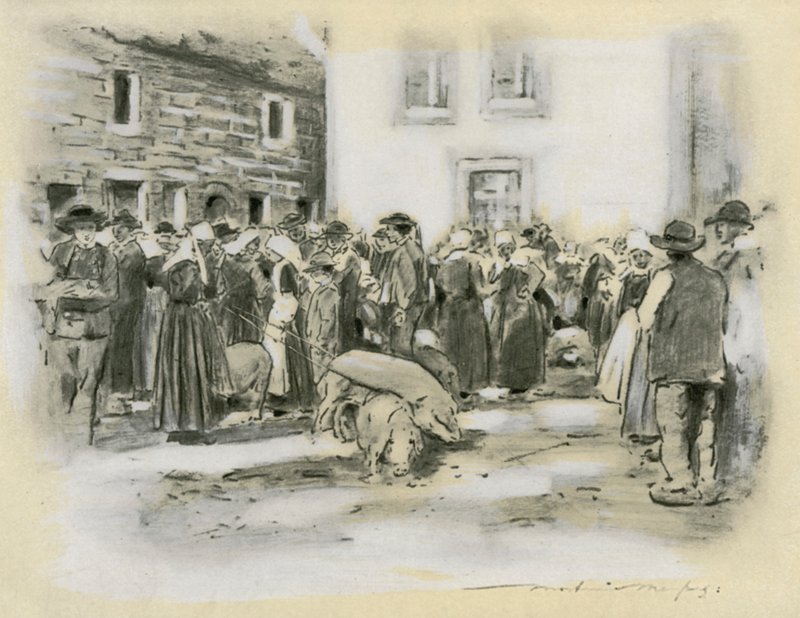 Prasečí trh od Mortimer Ludington Menpes