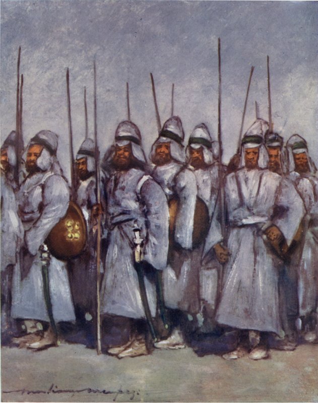 Prošívaní vojáci z Kishengarhu od Mortimer Ludington Menpes