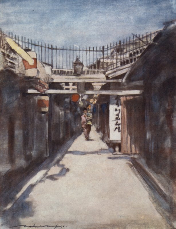 Ulice s galerií od Mortimer Ludington Menpes