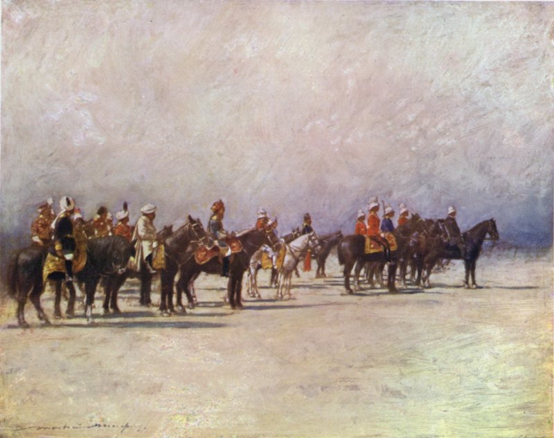 Místokrál kontroluje vojska od Mortimer Ludington Menpes