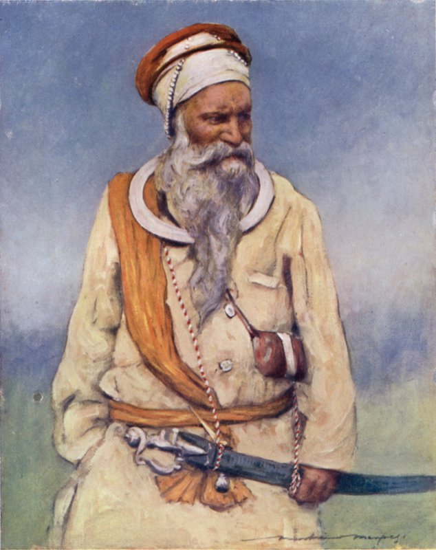 Sikhský válečník (barevné lito) od Mortimer Ludington Menpes