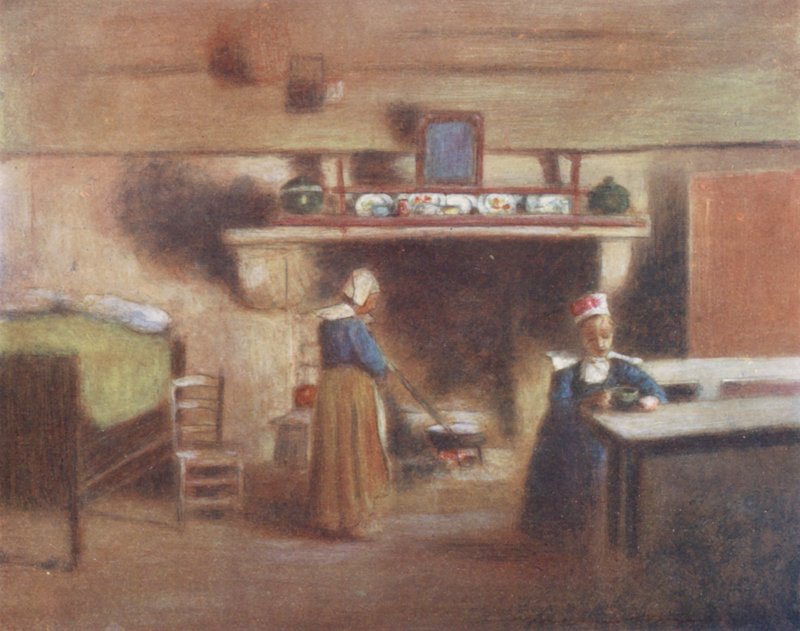 Osamělé jídlo (barevná litografie) od Mortimer Ludington Menpes
