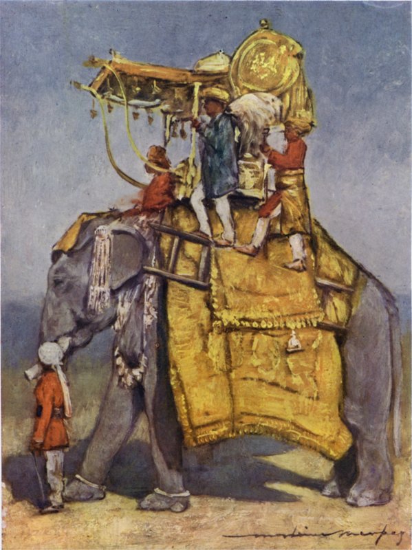 Státní slon ve všech jeho ozdobách (barevné lito) od Mortimer Ludington Menpes