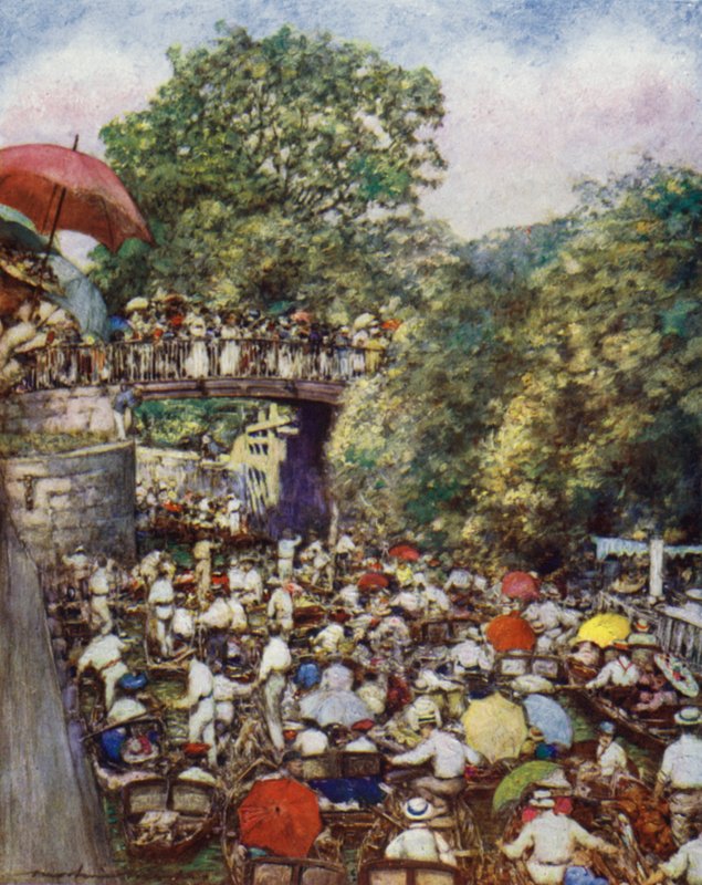 Boulters Lock, neděle Ascot od Mortimer Ludington Menpes