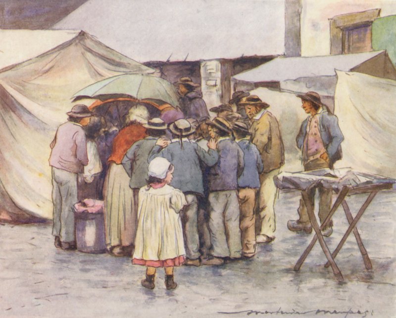 Zvědavost (barevná litografie) od Mortimer Ludington Menpes