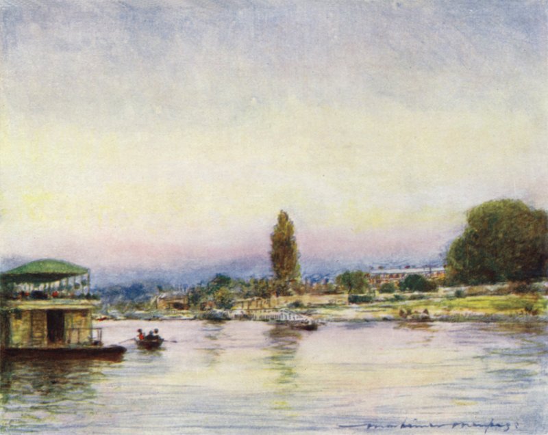 Hampton Court, od řeky od Mortimer Ludington Menpes