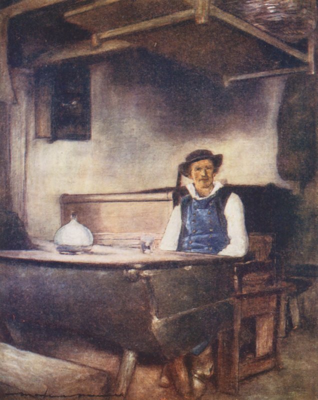 V Auberge, Pont-Aven (barevná litografie) od Mortimer Ludington Menpes