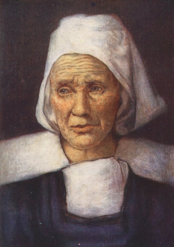 La Vieille Mere Perot (barevná litografie) od Mortimer Ludington Menpes