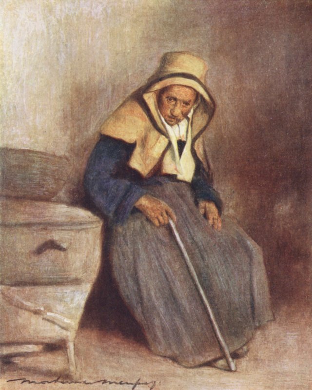 Stáří (barevná litografie) od Mortimer Ludington Menpes