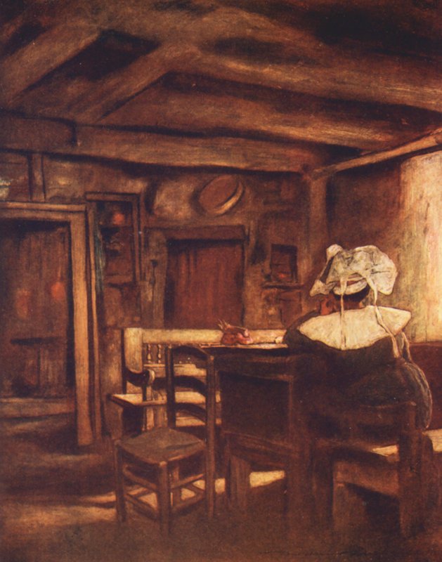Meditace (barevná litografie) od Mortimer Ludington Menpes