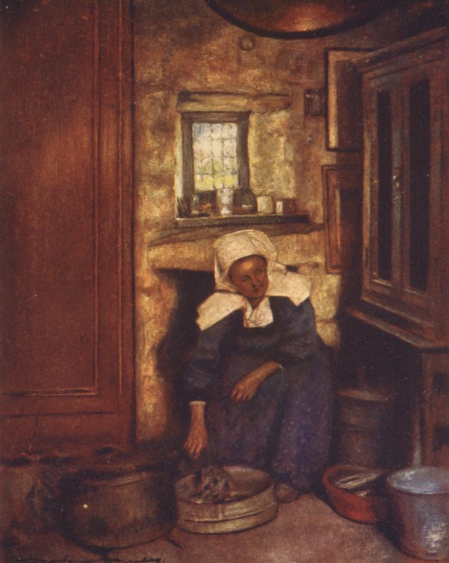 Příprava poledního jídla (barevná litografie) od Mortimer Ludington Menpes