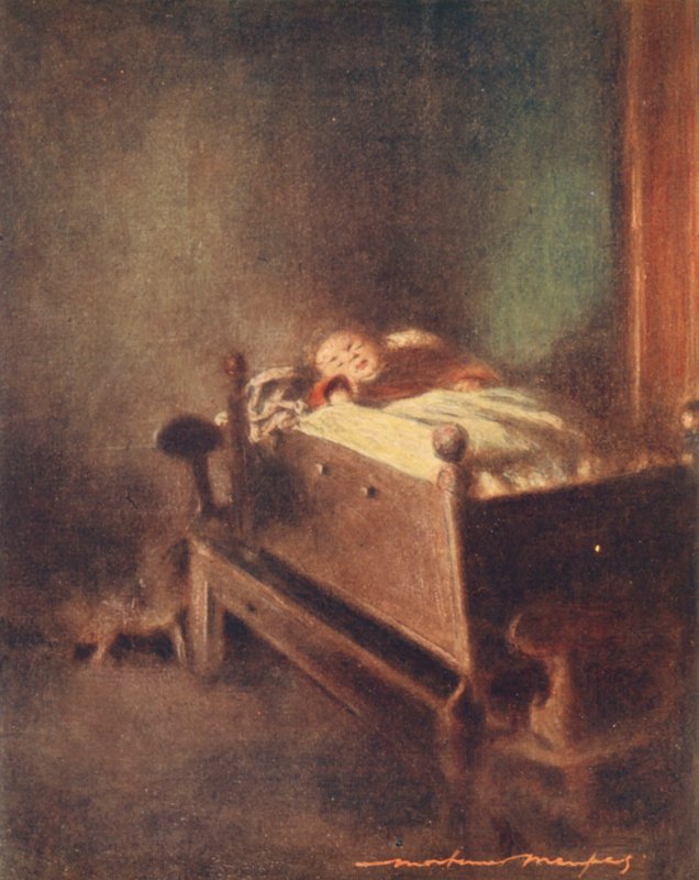 Kolébka (barevná litografie) od Mortimer Ludington Menpes