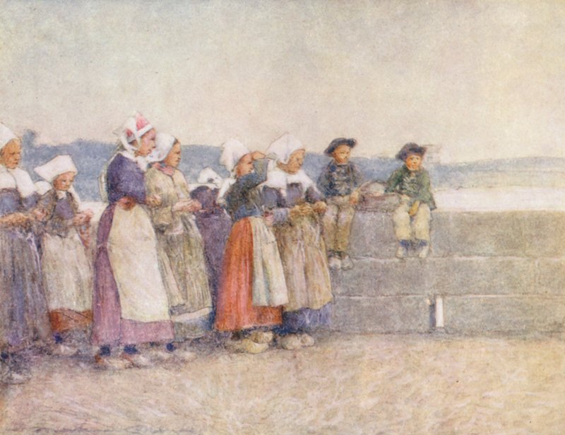 Hlídka rybářské flotily, Concarneau (barevná litografie) od Mortimer Ludington Menpes