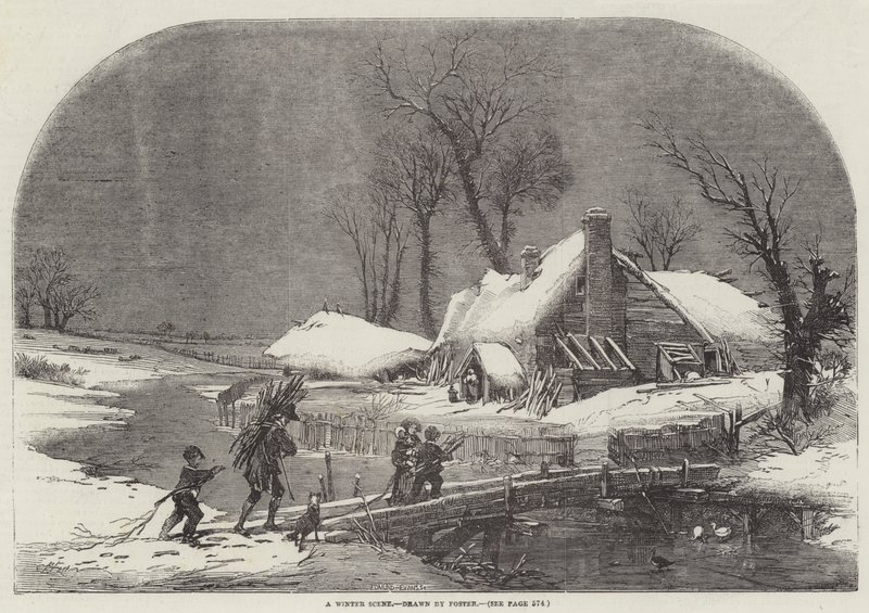 Zimní scéna od Myles Birket Foster