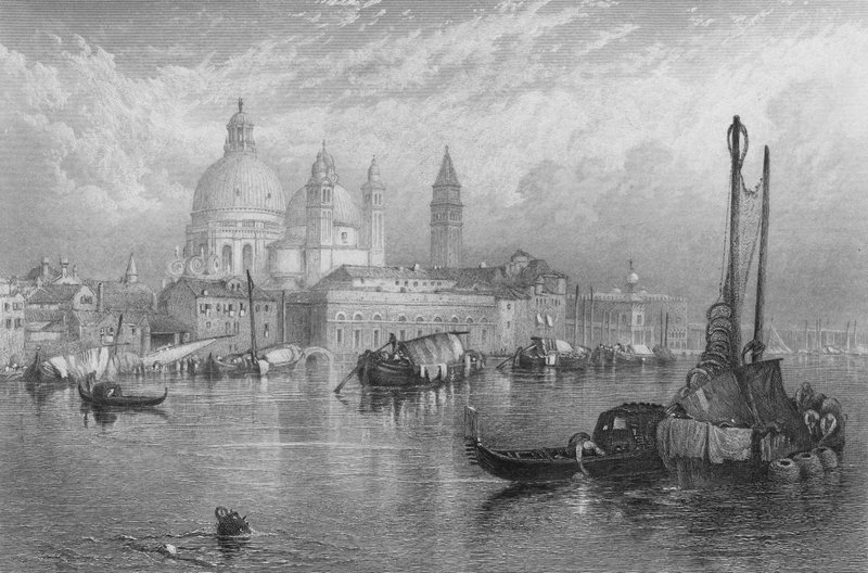 Benátky (rytina) od Myles Birket (after) Foster