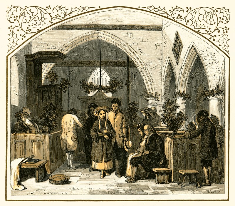 Výzdoba kostela o Vánocích od Myles Birket Foster
