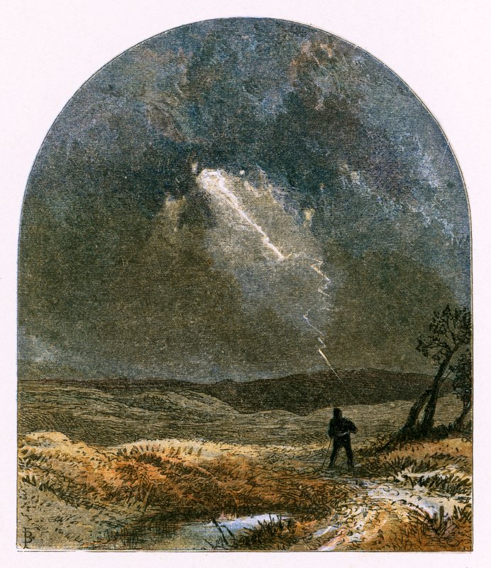 Ilustrace k filmu „Krásná mládež oslepená bleskem“ od Myles Birket Foster