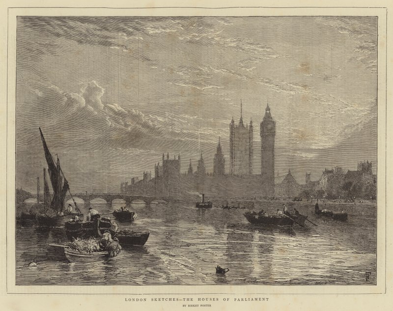 London Sketches, Houses of Parliament od Myles Birket Foster
