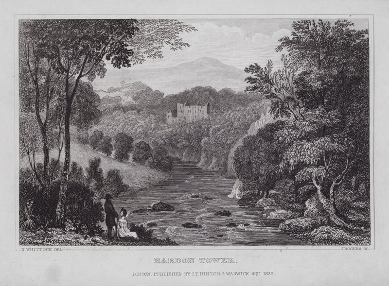 Bardon Tower (rytina) od Nathaniel (after) Whittock