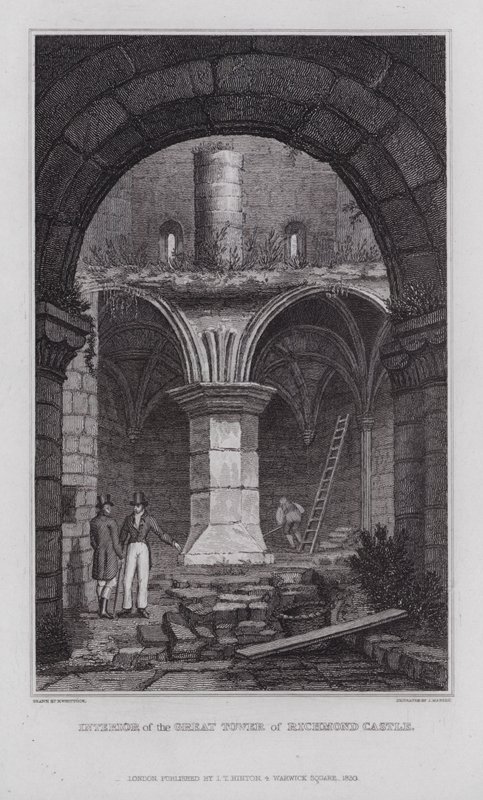 Interiér Velké věže hradu Richmond (rytina) od Nathaniel (after) Whittock