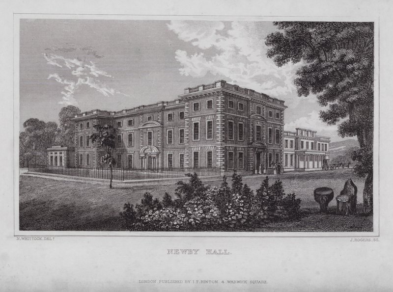 Newby Hall (rytina) od Nathaniel (after) Whittock