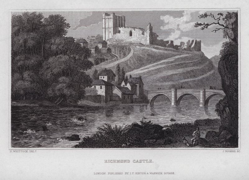 Richmond Castle (rytina) od Nathaniel (after) Whittock