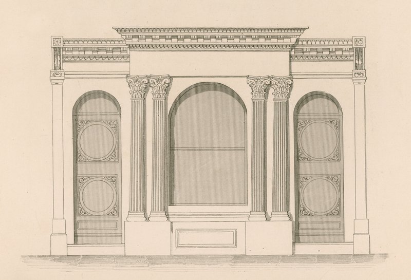 Před obchodem s vínem a lihovinami pana Mabera, Tyndale Place, Islington od Nathaniel Whittock