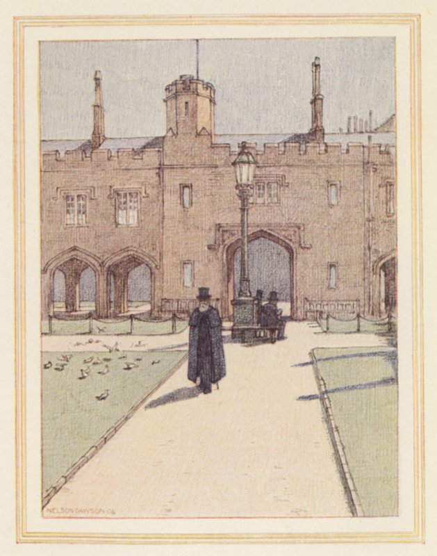 The Charterhouse (barevná litografie) od Nelson Dawson