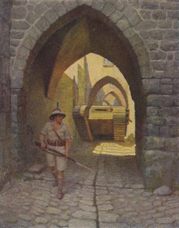 Anglický tank v ulicích Jeruzaléma od Newell Convers Wyeth