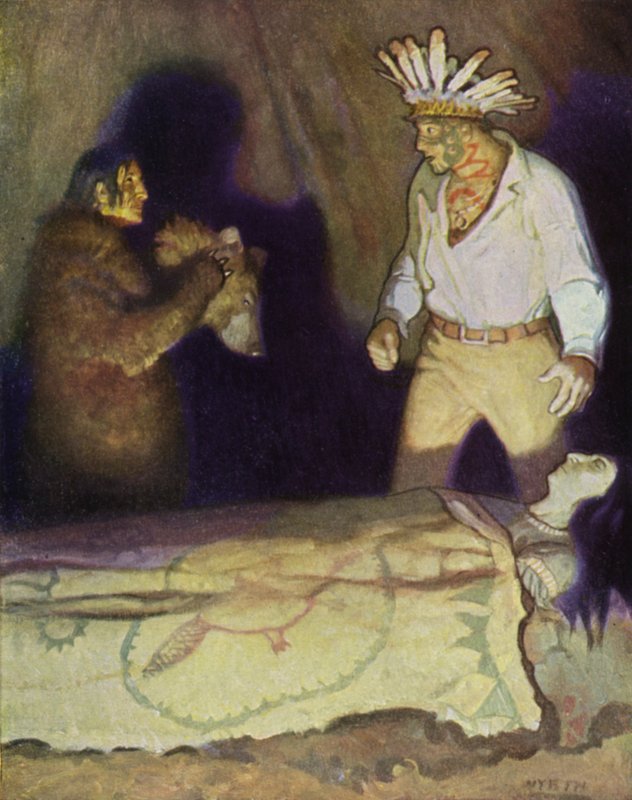 Ilustrace k filmu Poslední Mohykán od Newell Convers Wyeth