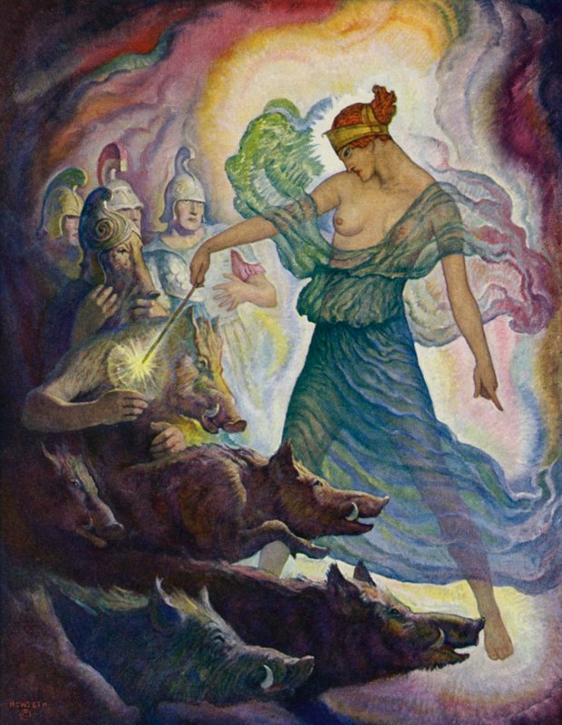 Odyssey: Circe a svině od Newell Convers Wyeth